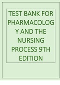 TEST BANK FOR PHARMACOLOGY AND THE NURSING PROCESS 9TH EDITION BY LILLEY.