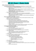 NR 341 Exam 1 Study Guide