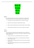 Role & Scope REAL Final EXAM 2021