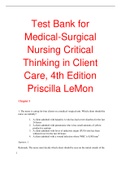 Test Bank for Medical-Surgical Nursing Critical Thinking in Client Care, 4th Edition Priscilla LeMon