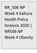 NR_506 NP Week 4 Kaltura Health Policy Analysis 2020 NR506 NP Week 4 Obesity.