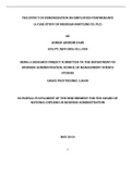 THE EFFECT OF REMUNERATION ON EMPLOYEES PERFORMANCE (A CASE STUDY OF NIGERIAN BOOTLING CO. PLC) BY AHMED ABIDEMI DARE GPJ/PT/NDP/BUS/011/030