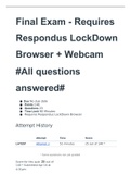 Final Exam questions with correct answers to boost your grades - Requires Respondus LockDown Browser