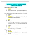 TEAS Test Science Questions and Answers 2021/2022 (1-135 questions answered correctly) Distinction Level Guide Has everything.