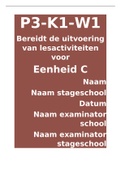 Examen Onderwijsassistent P3-K1-W1 Bereidt de uitvoering van lesactiviteiten voor 