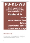 Examen onderwijsassistent P3-K1-W3 Biedt (specifieke) ontwikkelingsgerichte lesactiviteiten aan