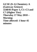 GCSE (9–1) Chemistry A (Gateway Science) J248/03 Paper 3, C1–C3 and C7 (Higher Tier) OCR 2018