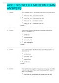 ACCT 505 WEEK 4 MIDTERM EXAM ANSWERS