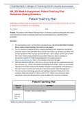 NR_305 Week 4 Assignment, Patient Teaching Plan Worksheet (Eating Disorders)