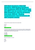 HESI Math Questions, HESI A&P Questions, HESI Reading Questions, Hesi Vocabulary, HESI A2: Math practice test, BEST hesi a2 version 1 and 2, HESI Math Questions!!!, Hesi A2 Vocabulary from book, HESI A2 - Reading Comprehension!, hesi A2 Entrance All with 