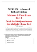 NURS 6501 ADVANCED PATHO PHYSIOLOGY MIDTERM @ FINAL EXAM GUIDE 2021