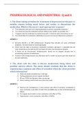 PHARMACOLOGICAL AND PARENTERAL  Q and A (New) Download to Score