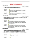 ETHC 101 QUIZ 2 / ETHC101 QUIZ 2: LATEST-2021, A COMPLETE DOCUMENT FOR EXAM