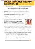 Exam (elaborations) BIOLOGY 101 GIZMOS Circulatory System Gizmo SE 