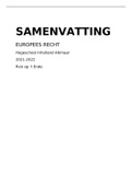 Samenvatting Europees Recht - Basisboek Recht, ISBN: 9789001747640  