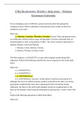 C785 Biochemistry Module 1 Quiz 2020 – Western  Governors University 