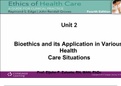  	 	      Unit 2       Bioethics and its Application in Various Health Care Situations  Prof. Eljohn P. Zulueta, RN, MAN, PhDc