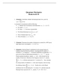 Quantum Mechanics Problem Set