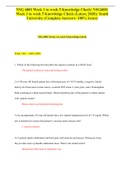 NSG 6001 Week 1 to week 5 Knowledge Check/ NSG6001 Week 1 to week 5 Knowledge Check (Latest, 2020): South University (Complete Answers- 100% Score)