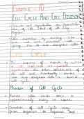 BEST NOTES, Cell Cycle And Cell Divison 11th class chapter 10