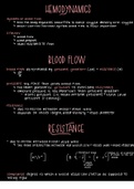 Hemodynamics (Blood) Class Notes