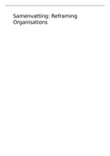 Samenvatting Reframing Organizations, ISBN: 9781119281818 Inleiding Bestuur- En Organisatiewetenschappen (USG5020)