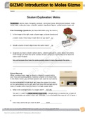 Exam (elaborations) GIZMO Introduction to Moles Gizmo 