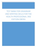 Test Bank For Grammar and Writing Skills for the Health Professional 3rd Edition Oberg (All Chapters)