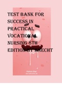 TEST BANK FOR SUCCESS IN PRACTICAL VOCATIONAL NURSING 8TH EDITION BY KNECHT