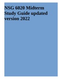 NSG 6020 xam (elaborations) NSG 6020 Midterm Exam Latest Already Graded A Health Assessment South University FULL EXAM REVIEW 200+ PAGES  2 Exam (elaborations) NSG 6020 Midterm Study Guide updated version 2022  3 Exam (elaborations) NSG 6020 Week 9 Quiz L