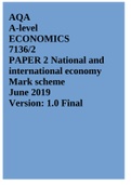 Exam (elaborations) AQA A-level ECONOMICS 7136/2 PAPER 2 National and international economy Mark scheme June 2019  2 Exam (elaborations) Edexcel A A-LEVEL ECONOMICS REVISION FLASH CARDS 2021  3 Exam (elaborations) A Level Economics Question Bank Theme 2 E