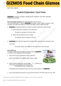 Exam (elaborations) GIZMOS Food Chain Gizmos 