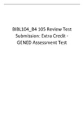 BIBL104_B4 105 Review Test Submission Extra Credit - GENED Assessment Test