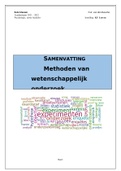 Samenvatting Methoden van wetenschappelijk onderzoek, Deel 1, 2021-2022