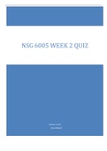 NSG 6005 Week 2 Quiz / NSG6005 Week 2 Quiz : South University 