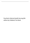 Psychiatric-Mental Health Nursing 8th edition by Videbeck Test Bank