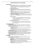 Maternal/Child Exam #1 Study Guide