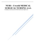 NURS- Uworld MEDICAL SURGICAL NURSING AAA 