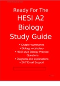 Exam (elaborations) HESI A2 Biology Study Guide 