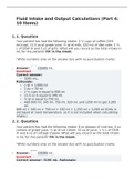 Fluid Intake and Output Calculations (Part 4: 10 Items)