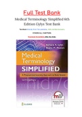 Medical Terminology Simplified 6th Edition Gylys Test Bank