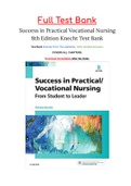 Success in Practical Vocational Nursing 8th Edition Knecht Test Bank