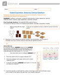 Gizmos Student Exploration: Balancing Chemical Equations