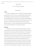 Final Lab Report.doc  ENV111  Laboratory Report  ENV111: Introduction to Sustainability   Laboratory Report  Abstract  The purpose of this laboratory report was to investigate the sudden death of a substantial number of fish at Trishas fish farm. At first