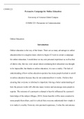 COMM223 week5 final paper    COMM 223  Persuasive Campaign for Online Education  University of Arizona Global Campus COMM 223: Persuasion in Communication   Online Education  Introduction  Online education is the way of the future. There are so many advan