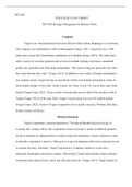 Bus 402 Week 5 Final Paper   BUS 402  STRATEGIC PLAN TARGET   BUS 402 Strategic Management & Business Policy  Company  Target is an American-based retail store that also offers online shopping to its customers. The company was established in 1946 in Minne