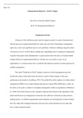 Article Critique 11 5.docx  BUS 318  Organizational Behavior: Article Critique  University of Arizona Global Campus BUS 318: Organizational Behavior   Predicated on Proof  All pieces of the workforce puzzle must be aligned correctly to create a functional