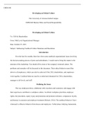 OMM 640 W4 Assignment.docx  OMM 640  Developing an Ethical Culture  The University of Arizona Global Campus   OMM 640 Busines Ethics and Social Responsibility   Developing an Ethical Culture  To: CEO & Shareholders  From: Mid-Level Organizational Manager 