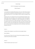 Lab Report week 4 done.doc  SCI 207  Climate Change  SCI 207: Our Dependence Upon the Environment  Climate Change lab  Introduction  A lot of people have investigated climate change over the years. Climate change expresses a shift in the typical environme