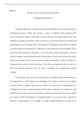 global.docx  BUS 318  The university of Arizona global campus BUS 318 Organizational Behavior   Throughout this article, I will discuss the role that leadership plays in the development of organizational behavior. People may encounter a variety of leaders